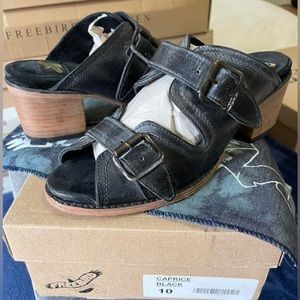 Freebird Caprice Distressed Sandals Black Size 10
